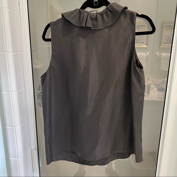 Jigsaw 100% Silk Ruffled Collar High Neck Top - Picture 2 of 4